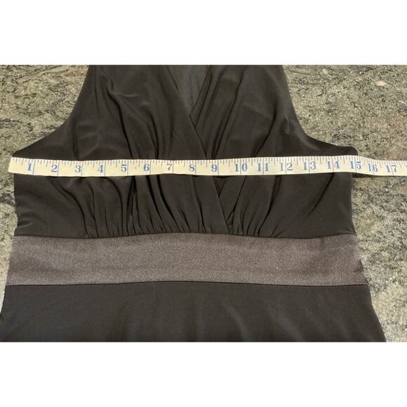 JONES WEAR Sz 4 black sleeveless layered look party cocktail career dress - Picture 7 of 10